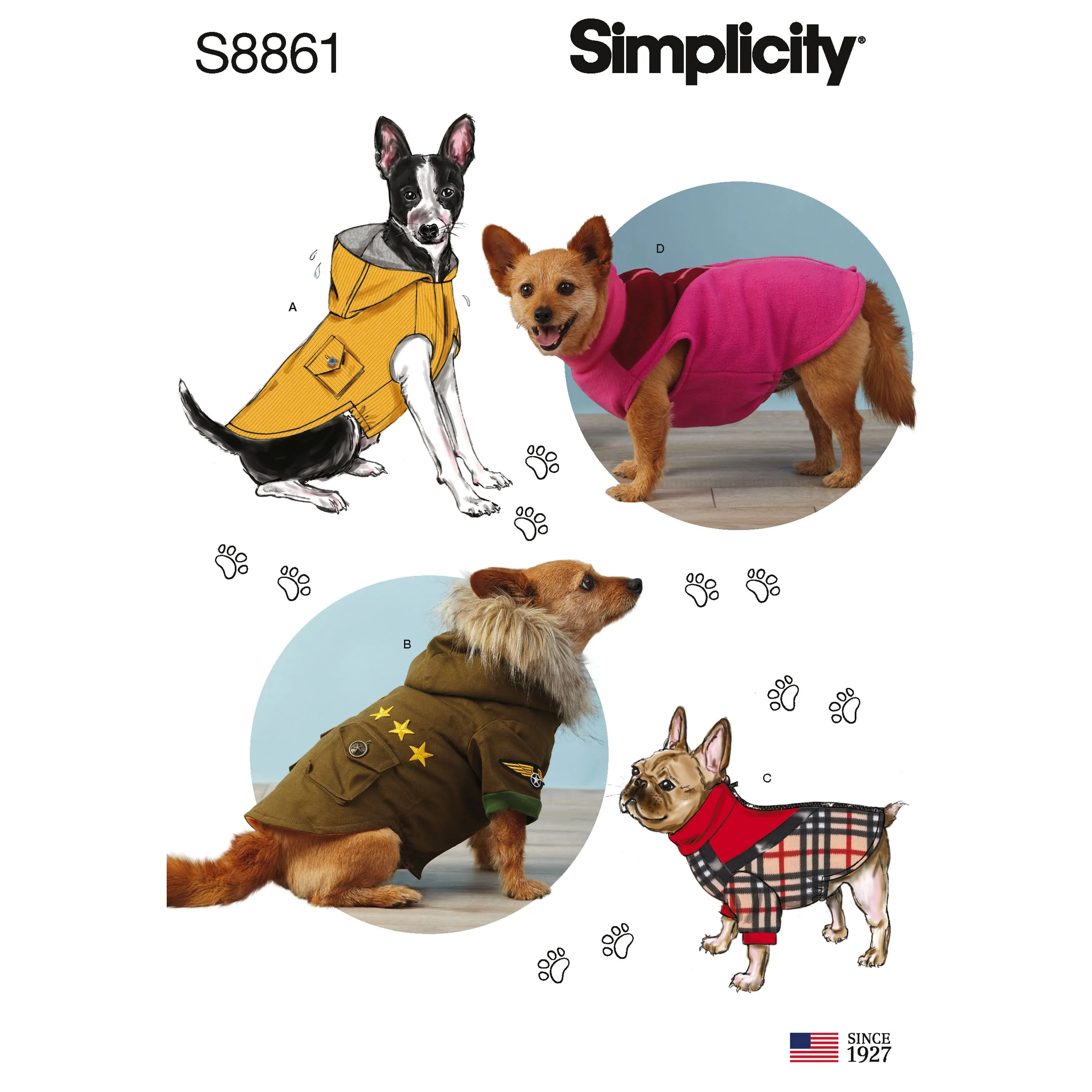 Simplicity Pattern 8861 dog coats sewing pattern