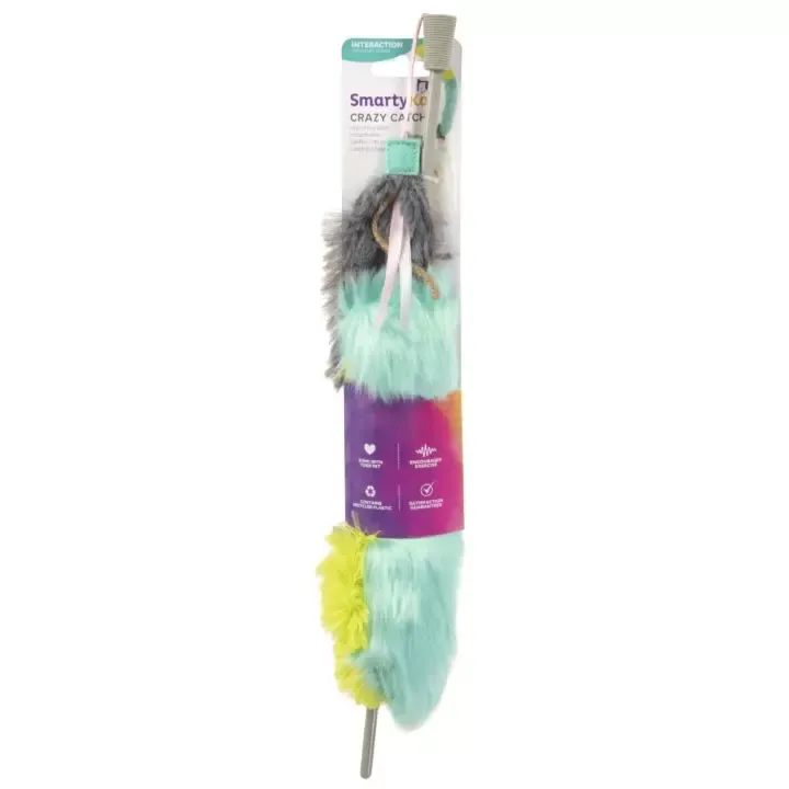 Smarty Kat Crazy Catch Breakaway Plush Wand Cat Toy