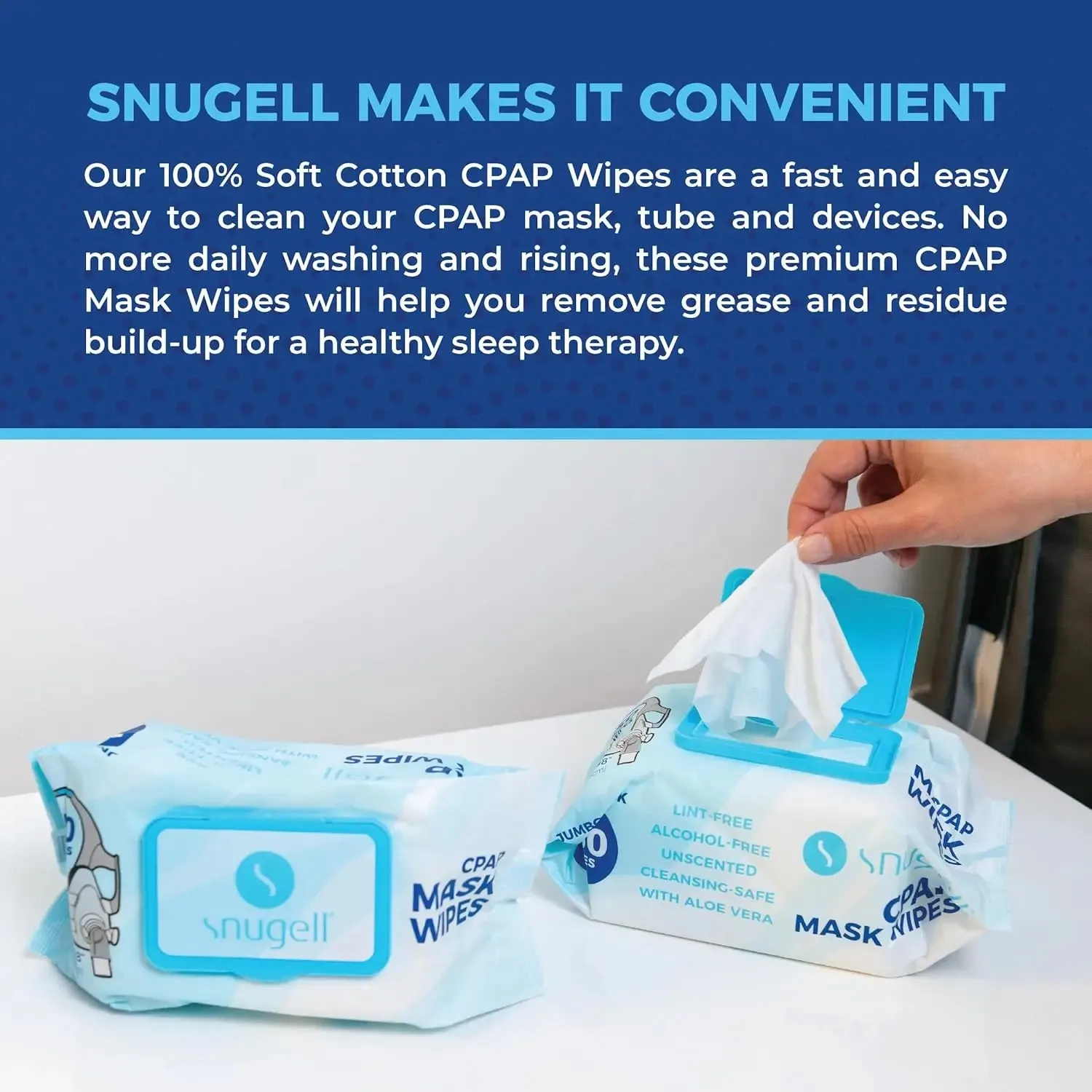 Snugell Jumbo Pack CPAP Mask Wipes
