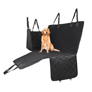 SOGA 600D Oxford Cloth Waterproof Dog Car Cover Back Seat Protector Hammock Non Slip Pet Mat Black