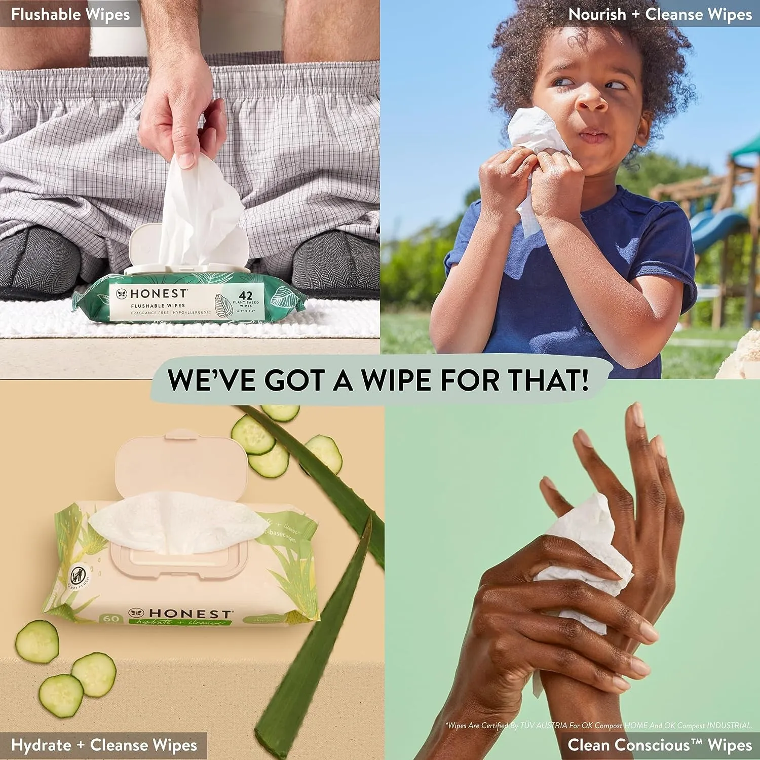 The Honest Company Wet Wipes - Hypoallergenic, Compostable, 99% Water, 648 Count