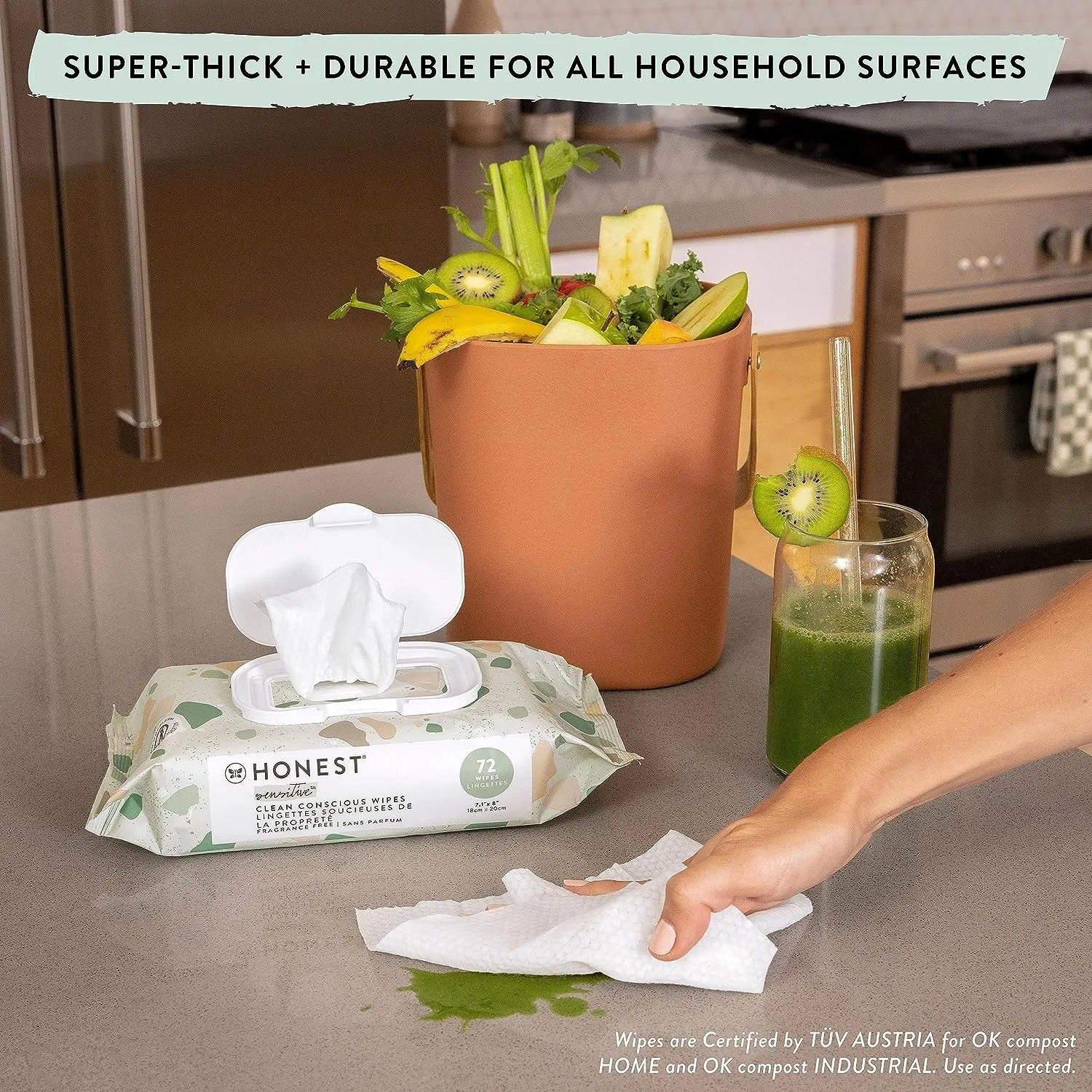 The Honest Company Wet Wipes - Hypoallergenic, Compostable, 99% Water, 648 Count