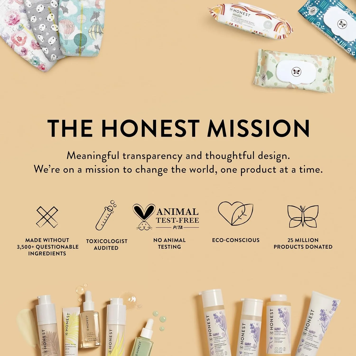 The Honest Company Wet Wipes - Hypoallergenic, Compostable, 99% Water, 648 Count