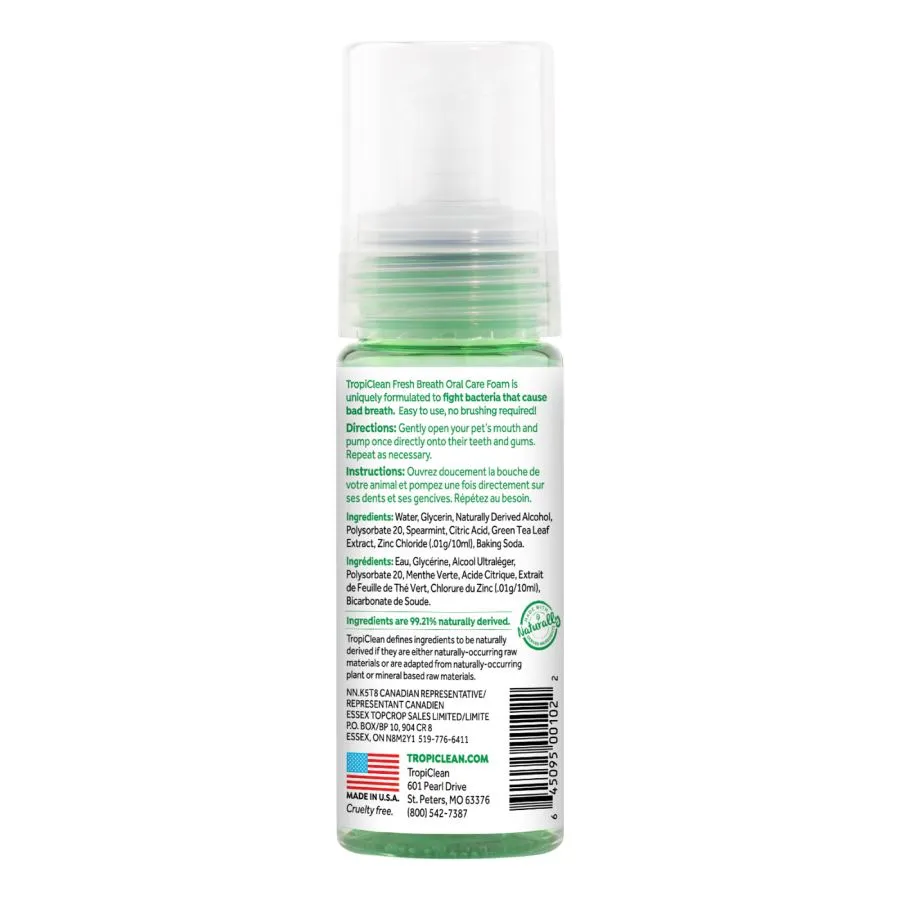 TropiClean Fresh Breath Oral Care Mint Foam