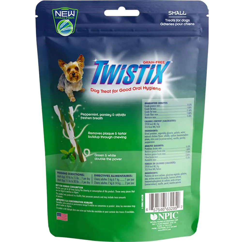 Twistix Vanilla Mint Grain Free Mini Dental Dog Treats 156g