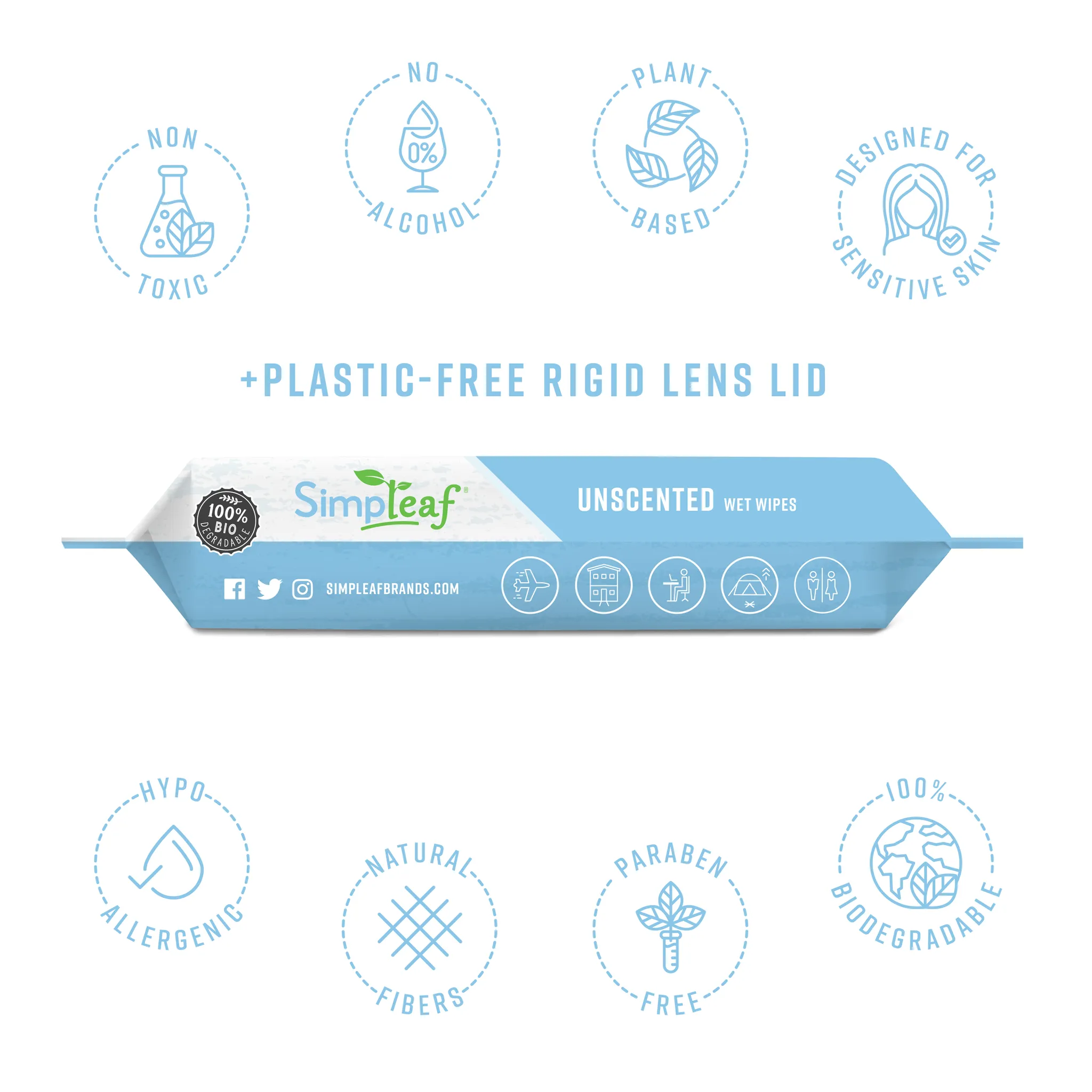 Unscented Flushable Wipes Travel Bundle
