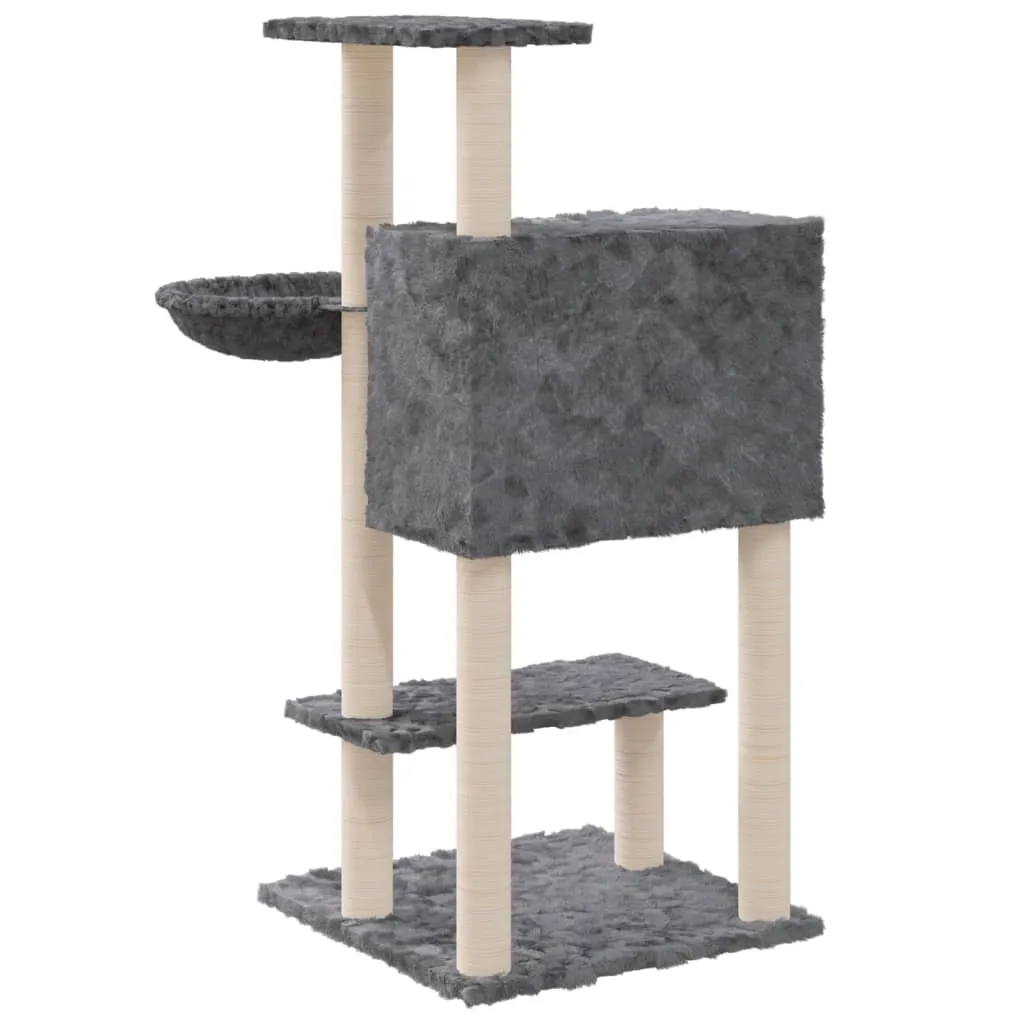 vidaXL Cat Tree with Sisal Scratching Posts Dark Grey 108.5 cm