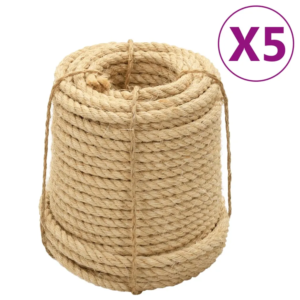 vidaXL Sisal Ropes 5 pcs 16 mm 100 m