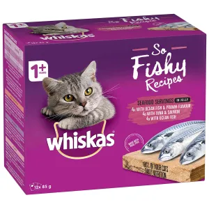Whiskas Adult So Fishy Seafood in Jelly Wet Cat Food 12x85g