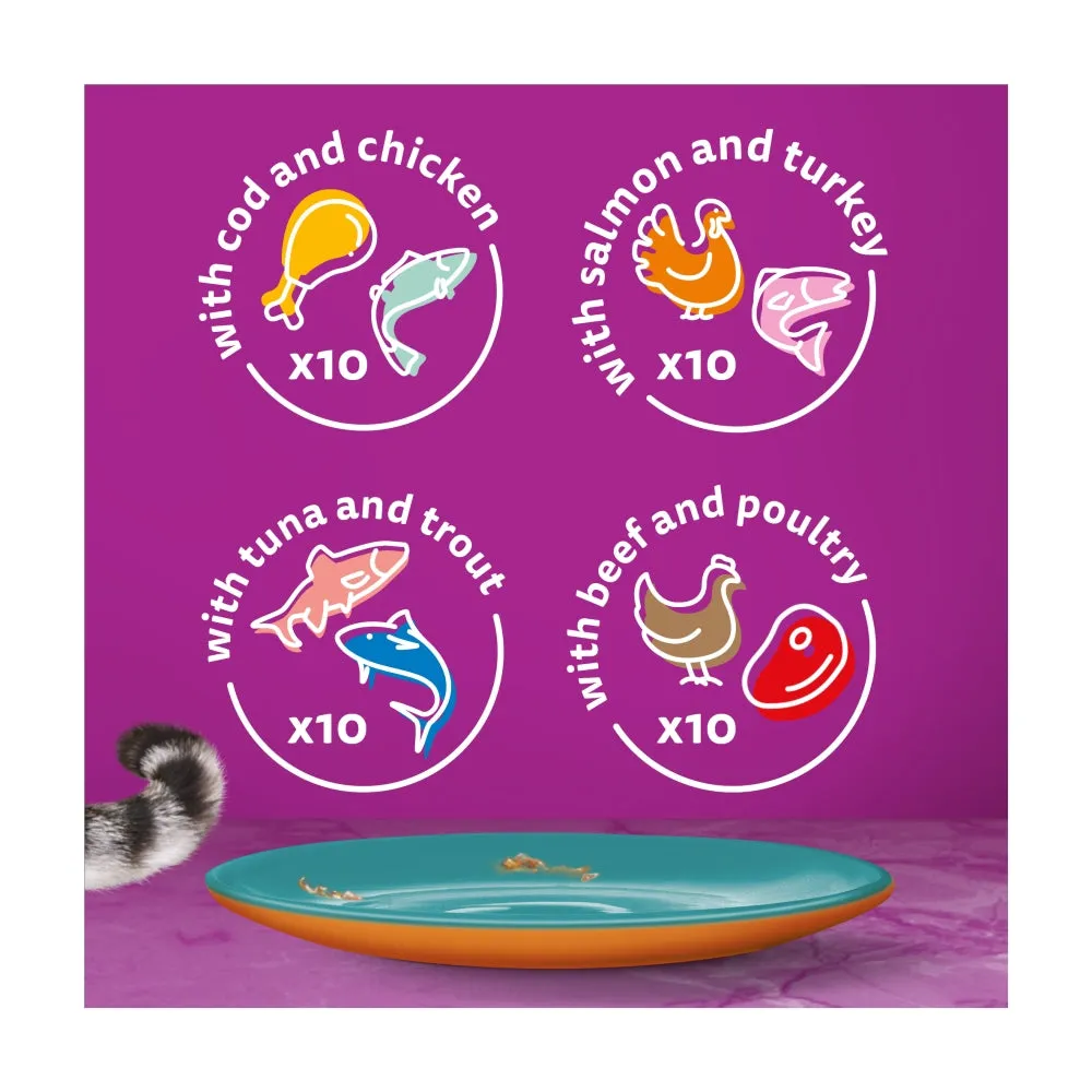 WHISKAS | Adult Wet Cat Food | Pouches Duo Surf & Turf In Jelly - 40 x 85g