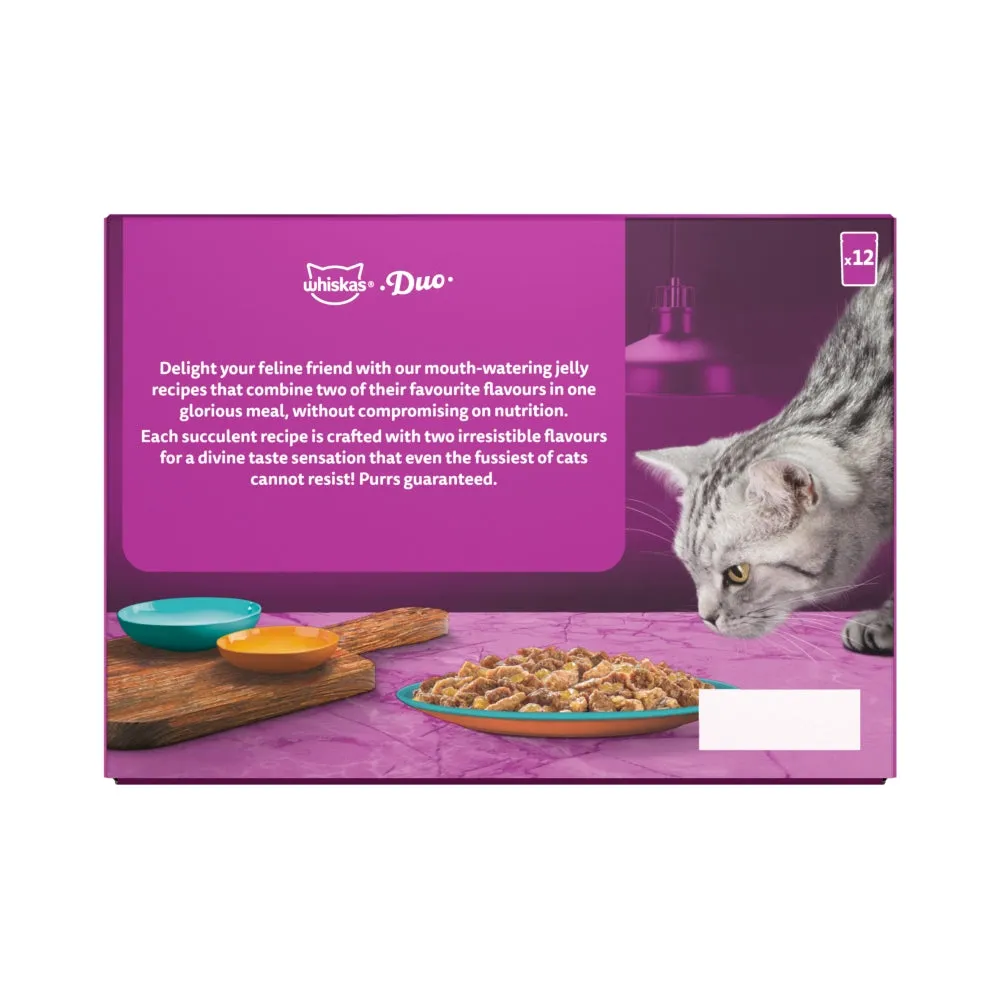 WHISKAS | Adult Wet Cat Food | Pouches Duo Surf & Turf In Jelly - 40 x 85g