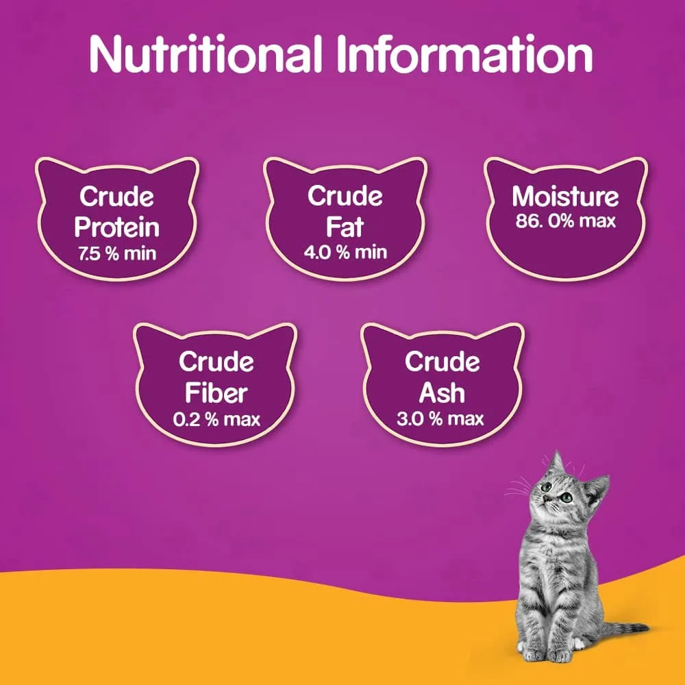 Whiskas Chicken in Gravy Meal Kitten Wet Food and Ocean Fish Kitten Dry Food Combo