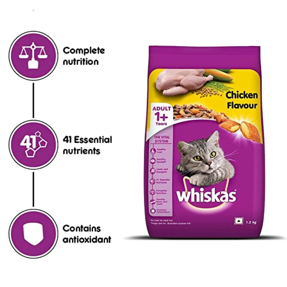 Whiskas Chicken, Ocean Fish and Tuna Flavour Adult Cat Dry Food Combo