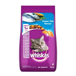 Whiskas, Dry Cat Food for Adult Cats (1  Years), Ocean Fish Flavour, 20 kg