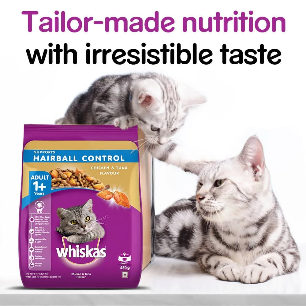 Whiskas Hairball Control Chicken & Tuna Adult (1  Years) Cat Dry Food