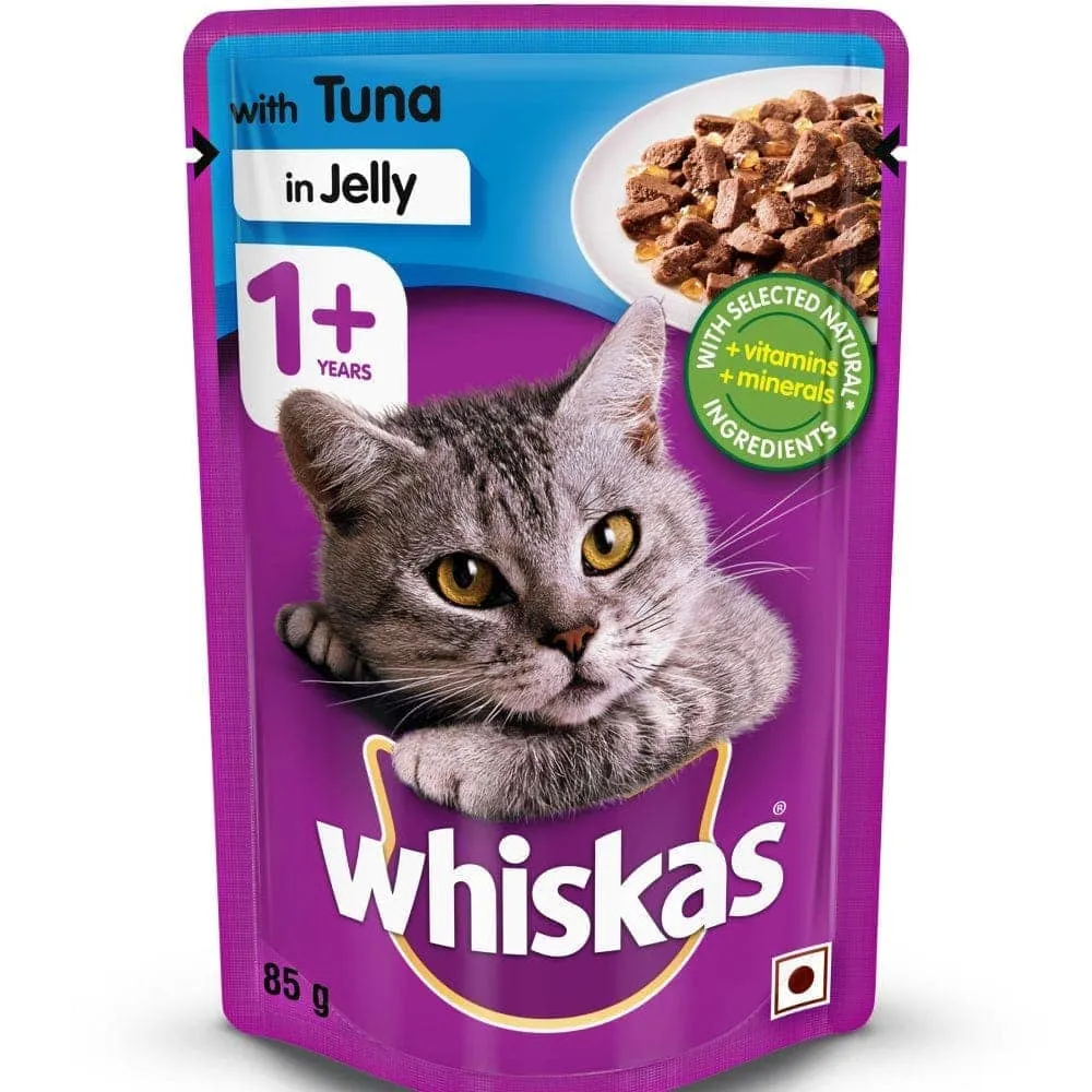 Whiskas Ocean Fish and Tuna in Jelly Meal Adult Cat Wet and Dry Food Combo