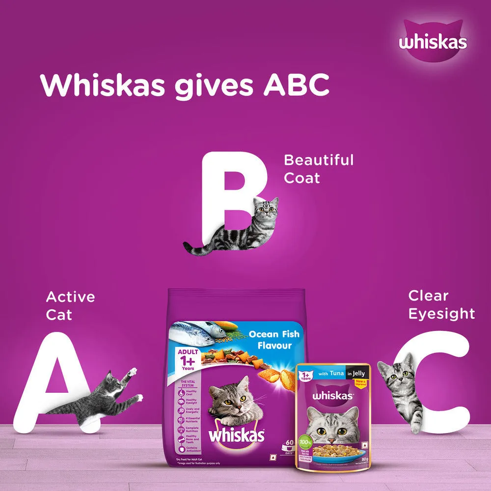Whiskas Ocean Fish and Tuna in Jelly Meal Adult Cat Wet and Dry Food Combo