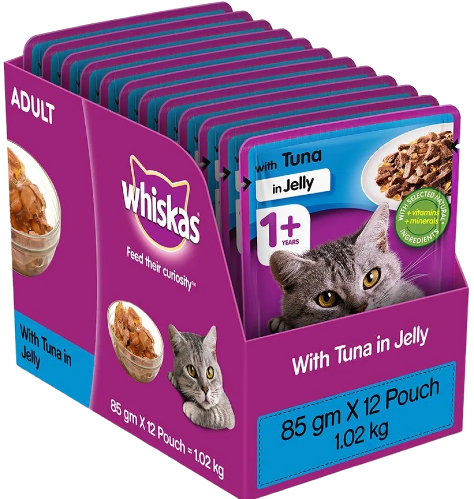 Whiskas Ocean Fish and Tuna in Jelly Meal Adult Cat Wet and Dry Food Combo