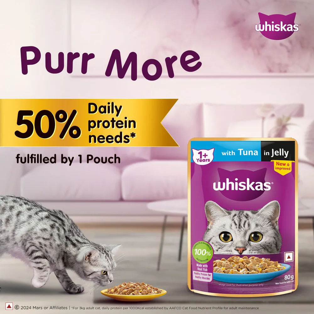 Whiskas Ocean Fish and Tuna in Jelly Meal Adult Cat Wet and Dry Food Combo