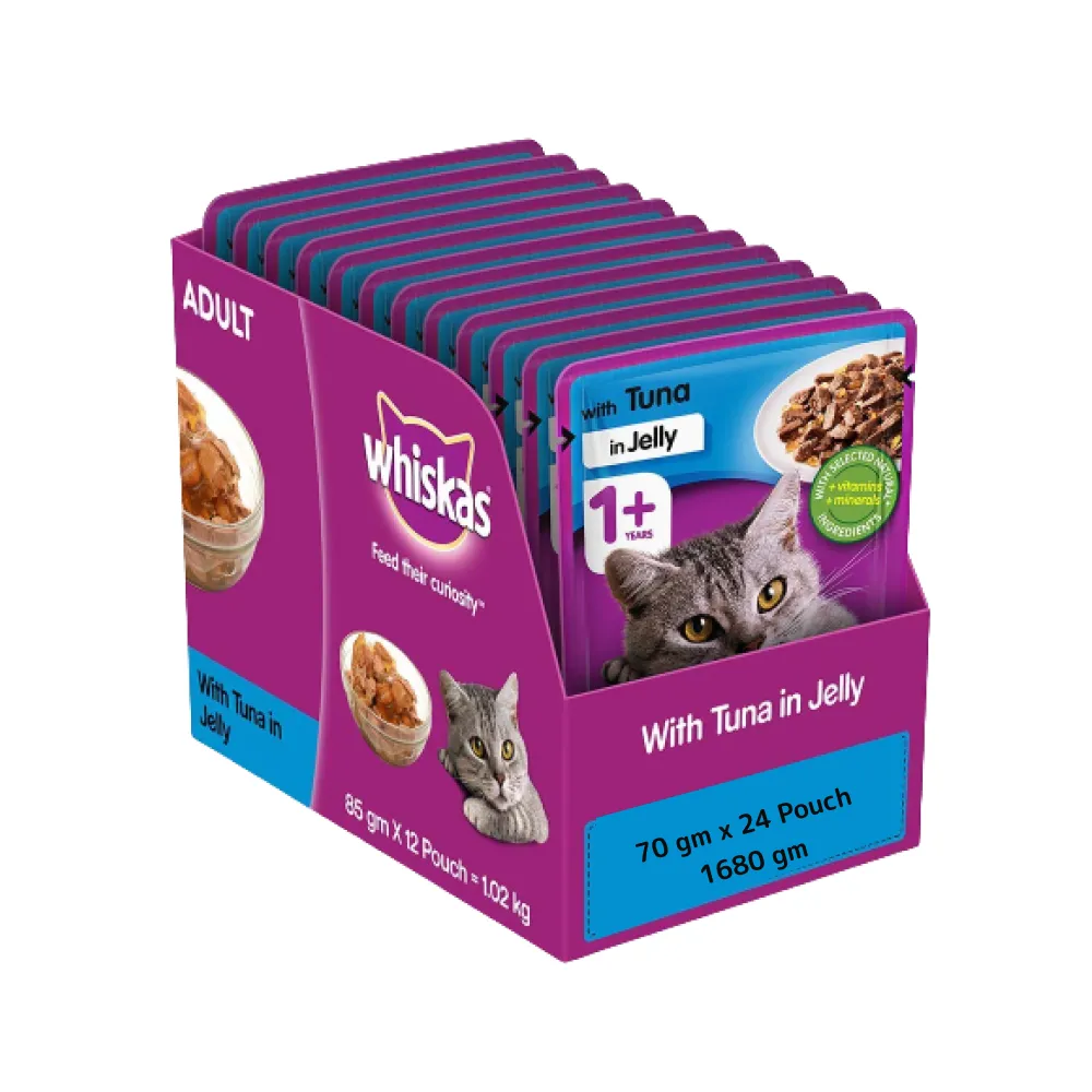 Whiskas Ocean Fish and Tuna in Jelly Meal Adult Cat Wet and Dry Food Combo