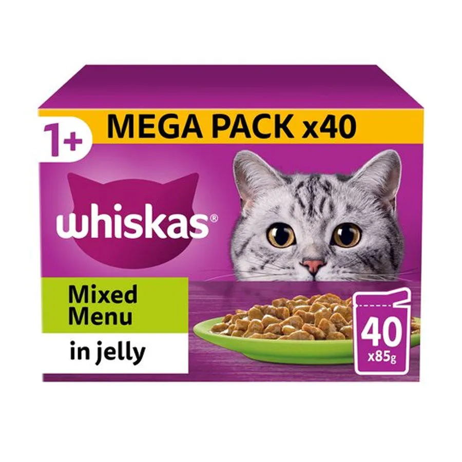 Whiskas Pouch 1  Mixed Menu In Jelly 40x85g