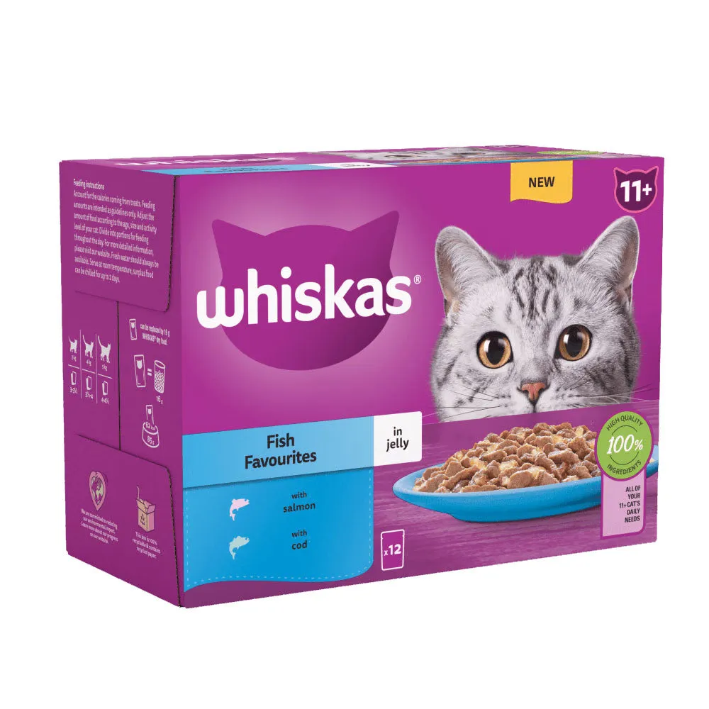 Whiskas Pouch 11  Fish Favourites In Jelly 12x85g