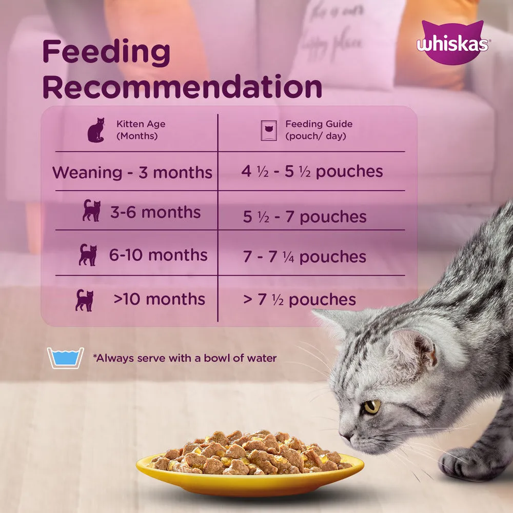 Whiskas Tuna in Jelly and Chicken in Gravy Meal Kitten Cat Wet Food Combo