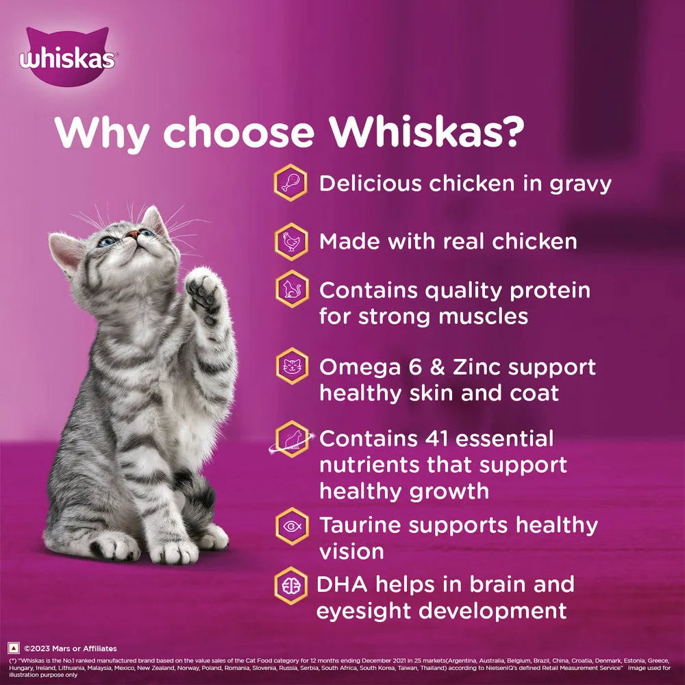 Whiskas Tuna in Jelly and Chicken in Gravy Meal Kitten Cat Wet Food Combo