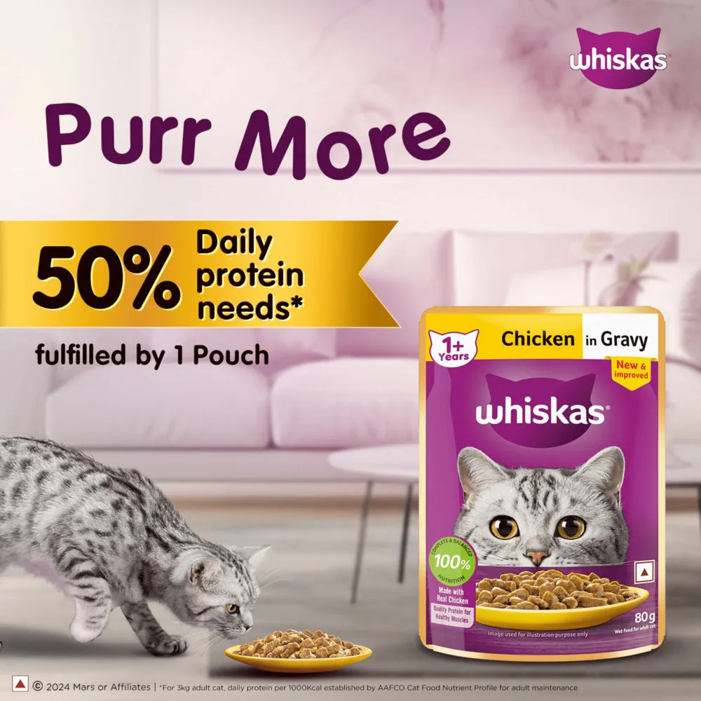 Whiskas Tuna in Jelly Meal and Chicken Gravy Adult Cat Wet Food Combo