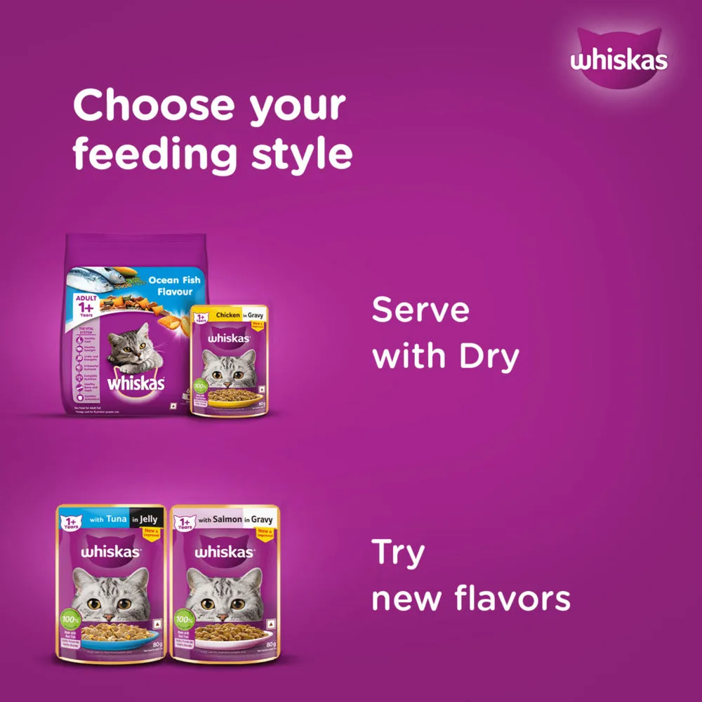Whiskas Tuna in Jelly Meal and Chicken Gravy Adult Cat Wet Food Combo