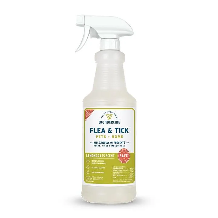 Wondercide Lemongrass Flea & Tick Spray for Pets   Home