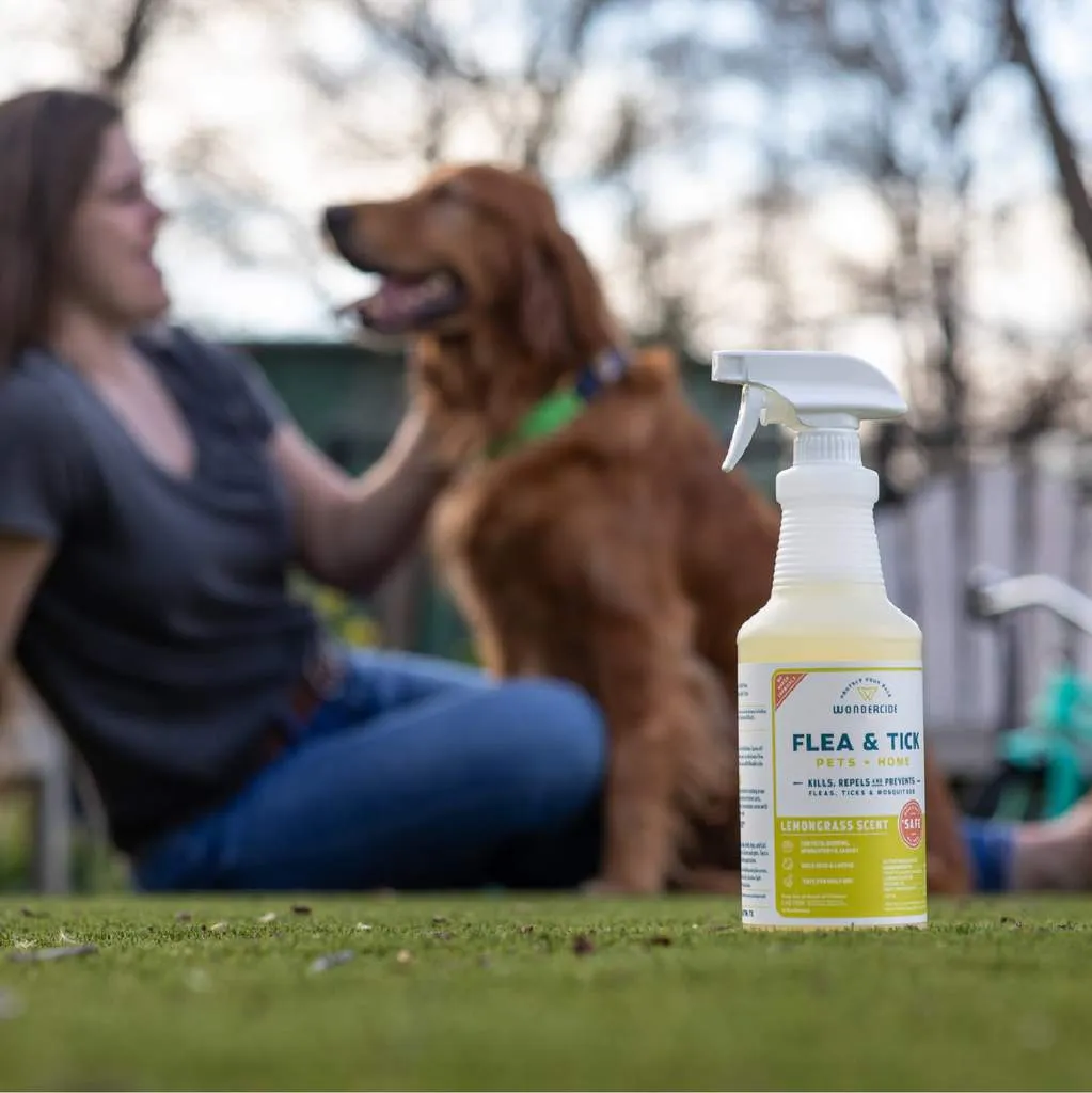 Wondercide Lemongrass Flea & Tick Spray for Pets   Home