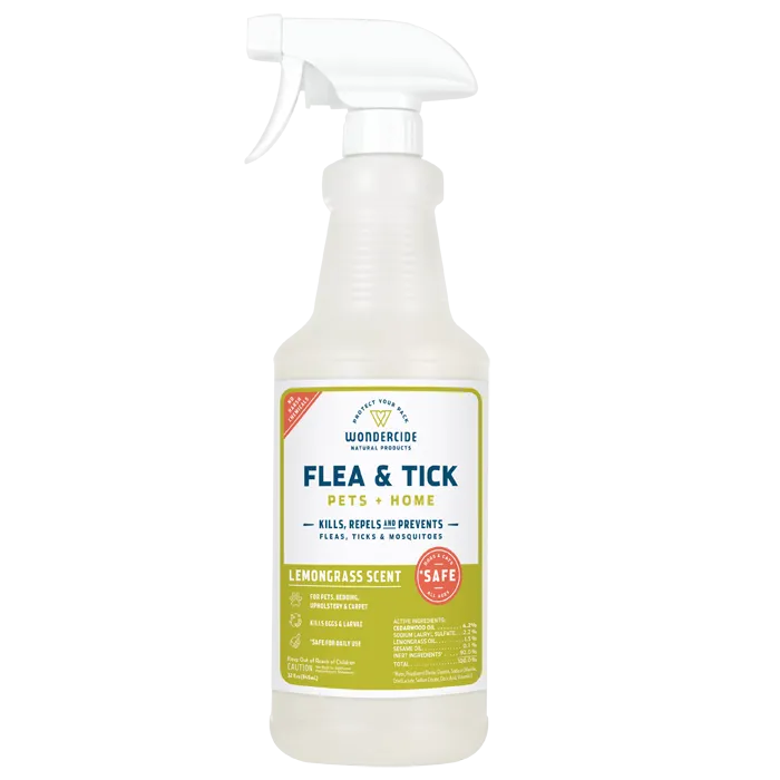 Wondercide Lemongrass Flea and Tick Spray for Pets   Home