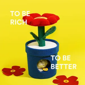 ZEZE Rich Flower Cat Bed & Tree