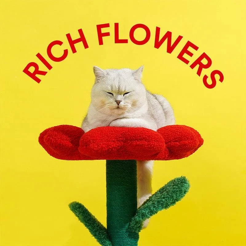 ZEZE Rich Flower Cat Bed & Tree